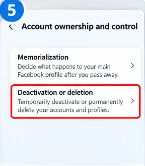 Illustrative Facebook interface for desktop, step 5; actual interface may differ