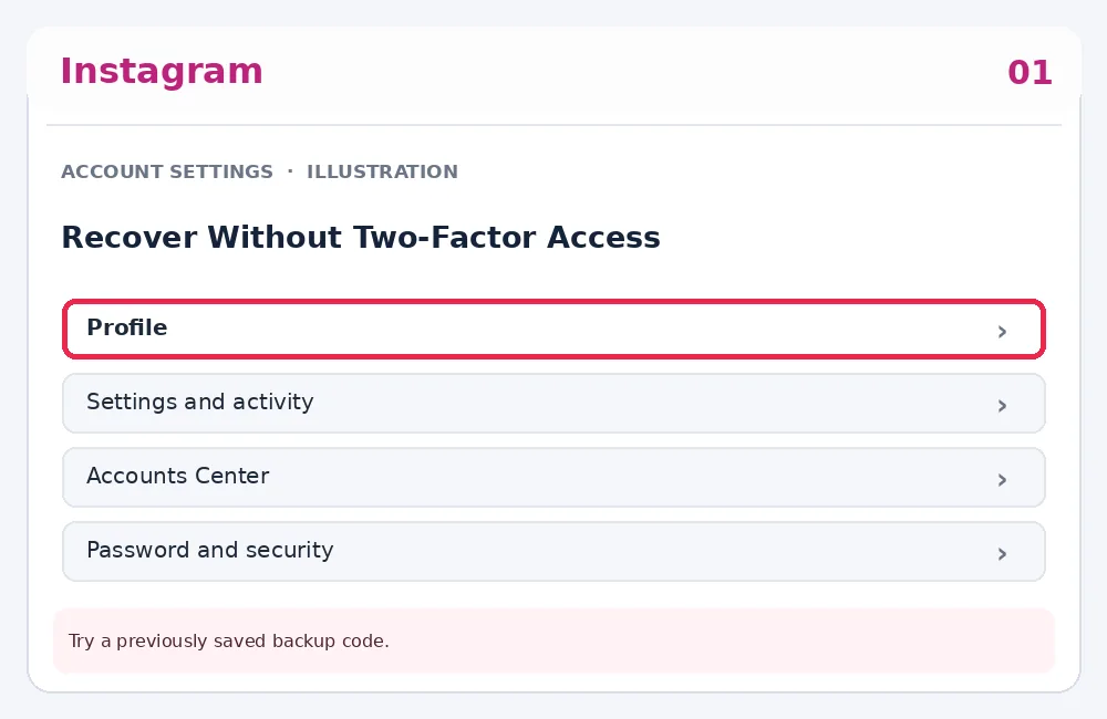 Illustrative Instagram interface for desktop, step 1; actual interface may differ