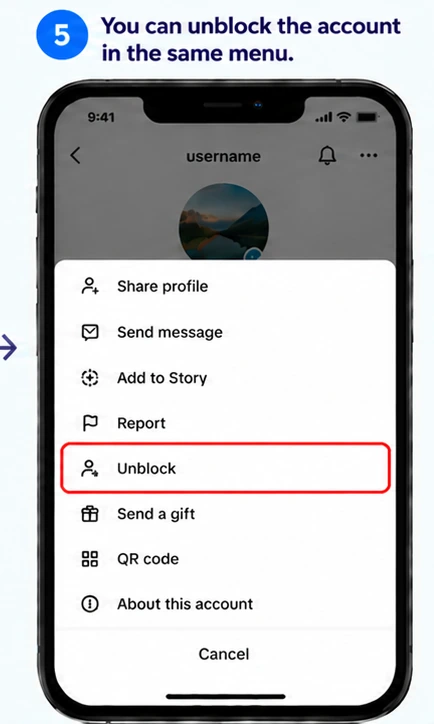Illustrative TikTok interface for mobile, step 5; actual interface may differ