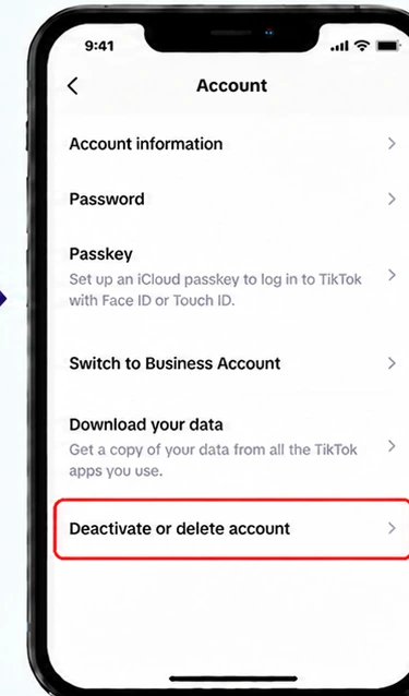 Illustrative TikTok interface for mobile, step 4; actual interface may differ