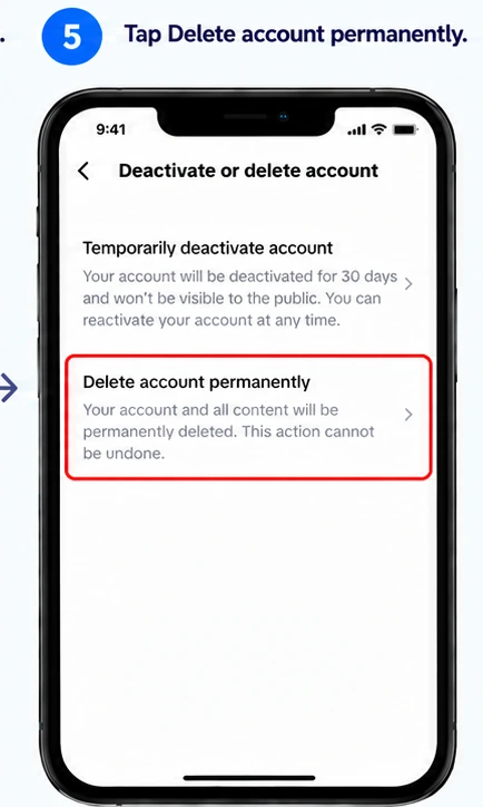 Illustrative TikTok interface for mobile, step 5; actual interface may differ